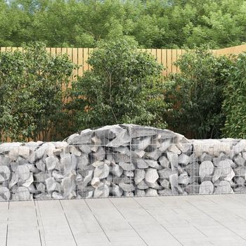Cestas Gaviones 2 Piezas | Gavión Para Piedras | Gavión Decorativo Forma De Arco Hierro 300x50x60/80 Cm Cfw921276