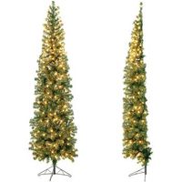 210 cm arbol de navidad con luces incorporadas costway 60 x 30 x 210 cm