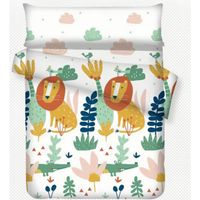 textil-home - juego de funda nordica infantil de microfibra de poliester suave - funda edredon bajera y funda de almohada - cama 90 150x220