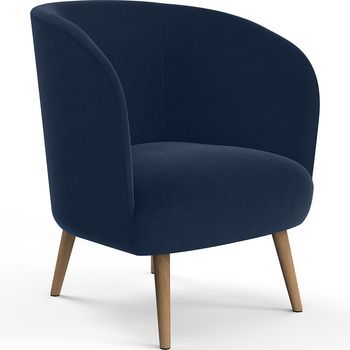 Sillón De Diseño - Tapizado En Terciopelo - Krenda Azul Oscuro