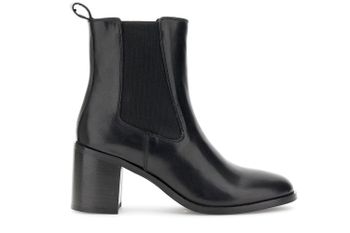 botines de piel con elástico black 38