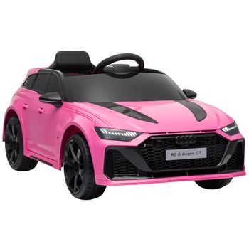 AIYAPLAY Coche Eléctrico para Niños Audi RS 6 Avant GT 12V con Mando a Distancia 2,4G Motor Doble Arranque Progresivo Suspensión Rosa   Aosom España