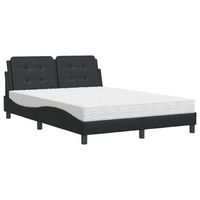 estructura de cama sin colchon zadar cuero sintetico negro 140x200 cm vidaxl
