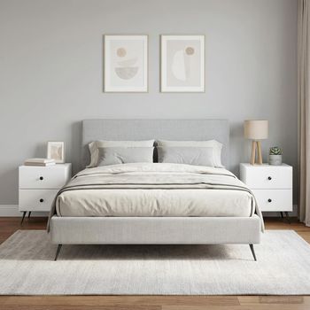 Mesita De Noche 2 Uds - Mueble De Dormitorio - Madera De Ingeniería - Brillante (43x34.5x47.5cm)