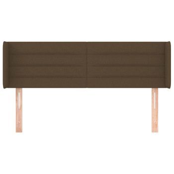 Cabecero Cama Mueble De Dormitorio De Tela Oscuro 147 X 16 X 78/88 Cm Marrón M02_0007569