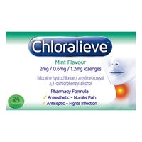 chloralieve mint sore throat lozenges