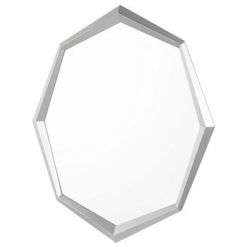 Espejo De Pared Plateado 91 X 66 Cm Pieza Decorativa Octogonal Oeno