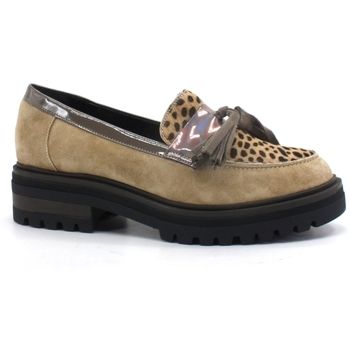 L4k3 Mocasines LAKE Mocassino Leopard Beige E17-MOC para mujer