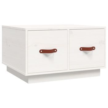 Mesa De Centro，mesa Auxiliar，mesa De Café De Madera Maciza De Pino Blanco 60x53x35 Cm