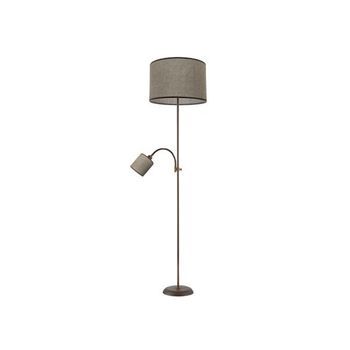 Pie De Salon Armonia 1xe27+1xe14 Marron-marron Con Lector 155x40x40 Cm