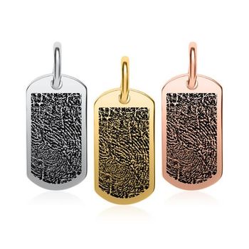 Colgante «huella dactilar» de plata de ley, grabable