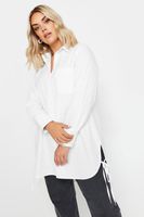 yours camisa de algodon blanca con lazos laterales mujer curvy y tallas grandes yours