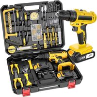 juego de herramientas de taladro inalambrico de 148 piezas taladro electrico de 20 v con luz led bateria recargable juego de herramientas manuales para reparaciones en el hogar