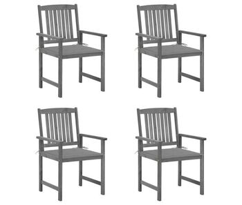 Sillas de jardin con cojines 4 unidades madera maciza de acacia gris