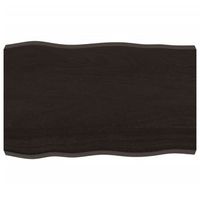 tablero mesa  tablero escritorio madera tratada borde vivo marron 80x50x2-6 cm