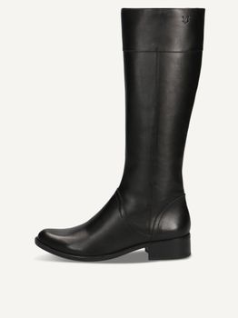 CAPRICE Boots, black, made of Leather with Block heel, Size 42