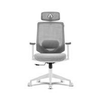 silla de oficina alpha gamer stella ergonomica mesh blanca y gris ajustable