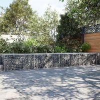 cesta de gaviones  gavion para piedras  gavion decorativo con cubierta hierro galvanizado 700x100x50 cm cfw962759