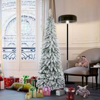 arbol de navidad artificial de plastico acero homcom o74x180 cm verde