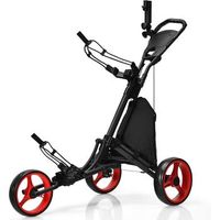 carro de golf de empuje con 3 ruedascarrito de golf plegable costway 121 x 70 x 115 cm rojo