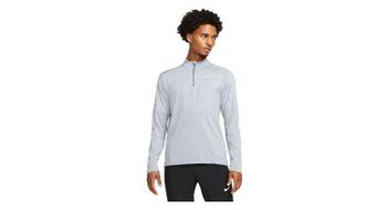 Camiseta 1 4 zip nike element grey hombre