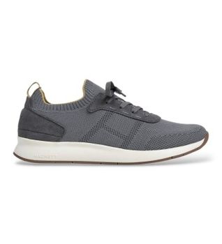 Hackett London para hombre. HMS200110 Zapatillas de ante H-runner gris (41), Tela, Plano, Cordones, Casual