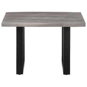 Mesa De Café - Mesa De Centro Borde Natural Madera Maciza Acacia 60x60x40 Cm