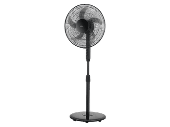 Ventilador de pie - ok. OSF 45326 B ES, 40W, 3 Velocidades, 5 Aspas, Oscilación, Negro