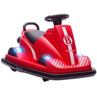 aiyaplay autoscooter para ninos giratorio 360 grados volante luces led funcion de musica 3-8 anos rojo