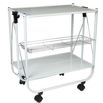 Camarera Plegable Metal Blanca