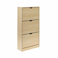 zapatero con 3 puertas en mdf beige