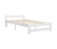 estructura de cama de madera maciza de pino blanca 90x200 cm