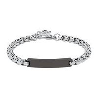 brazalete grabable de acero inoxidable parcialmente ennegrecido