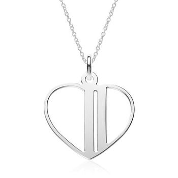 Cadena de plata 925 en forma de corazón