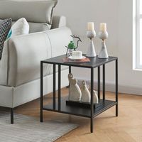 mesa auxiliar kumlinge con 1 estante diseno atemporal acero 47 x 45 x 45 cm - negro encasa
