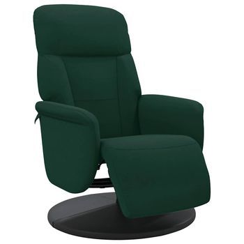Sillón Reclinable Con Reposapiés Terciopelo Verde Oscuro Vidaxl