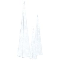 set cono luz led decorativo acrilico blanco frio 304560cm vidaxl