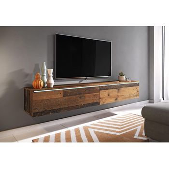 Mueble De Tv Lowboard D 180 Cm, Mueble De Televisión, Mueble De Salón, Sin Iluminación Led, Color Madera Old Style