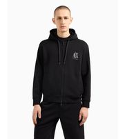 ax armani exchange para hombre xm000371af10818uc001 sudadera con capucha y cremallera completa en algodon-poliester elastico laminado negr