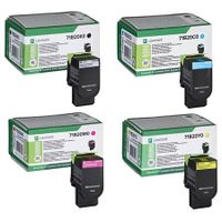 original multipack lexmark cs417dn printer toner cartridges 4 pack -71b20k0