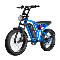 bicicleta electrica bluvall su8 fat bike de 20 bateria de 52v 20ah autonomia de 65 km azul