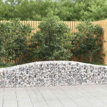 Cestas De Gaviones 3 Piezas | Gavión Para Piedras | Gavión Decorativo Forma De Arco Hierro 400x50x40/60 Cm Cfw132299