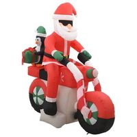 papa noel inflable navideno en moto led ip44 160 cm vidaxl