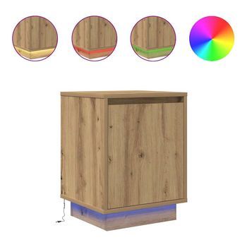 Mesitas De Noche Con Luces Led 2 Uds Roble Artisan 38x34x50 Cm Vidaxl