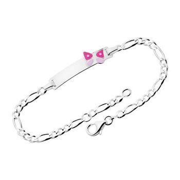 Pulsera de plata 925 con mariposa grabada