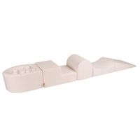 meowbaby parque infantil de espuma con piscina de bolas boucle blanco  blancotransparente 100 pcs