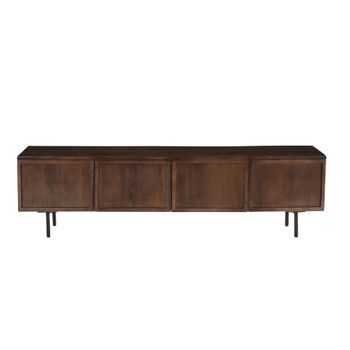 Quadro-mueble Tv Con 4 Puertas L.180 Cm De Mango Teñido Nogal