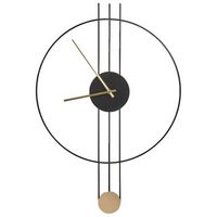 reloj de pared decoracion colgante 44 x 65 cm diseno moderno minimalista con pendulo decorativo sin numeros acero negro anniviers