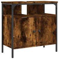 armario lavabo bano  mueble bano madera ingenieria roble ahumado 60x30x60 cm