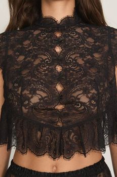 Hunkemöller Top Allover Lace Legacy Negro